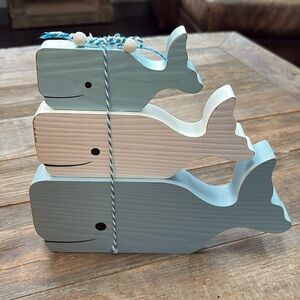 Sun & Sea wooden whales decor